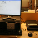 Photo of scanners in computer area on the second floor of EPL